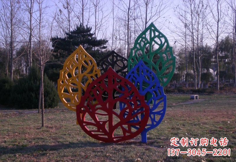 威海精美不锈钢树叶雕塑