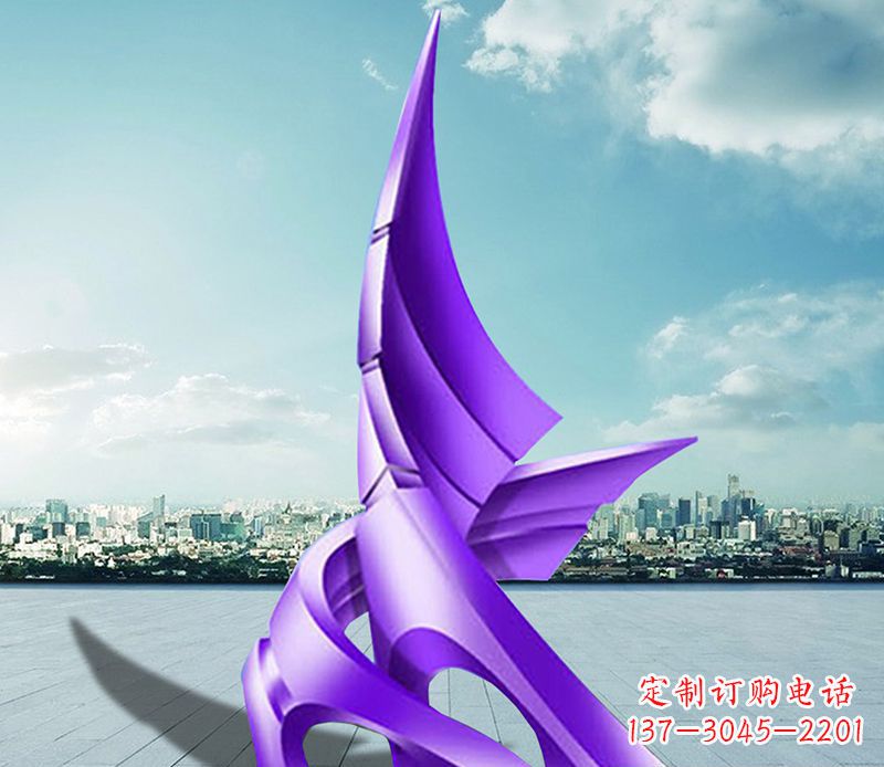 威海不锈钢抽象船帆雕塑 (2)