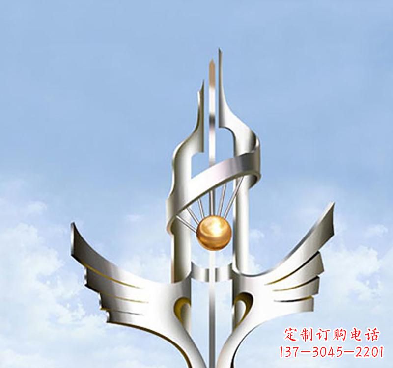 威海不锈钢抽象创意翅膀雕塑