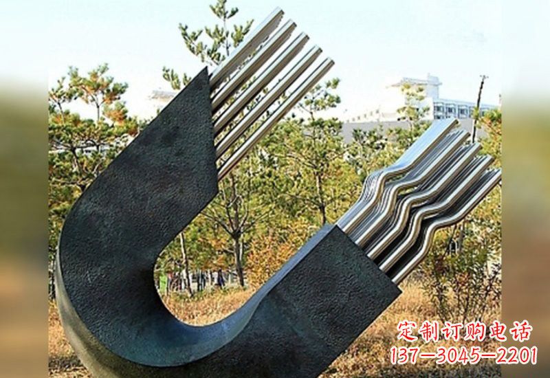 威海不锈钢抽象磁铁雕塑