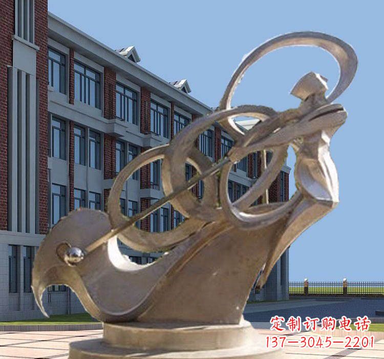 威海不锈钢抽象打高尔夫球人物雕塑