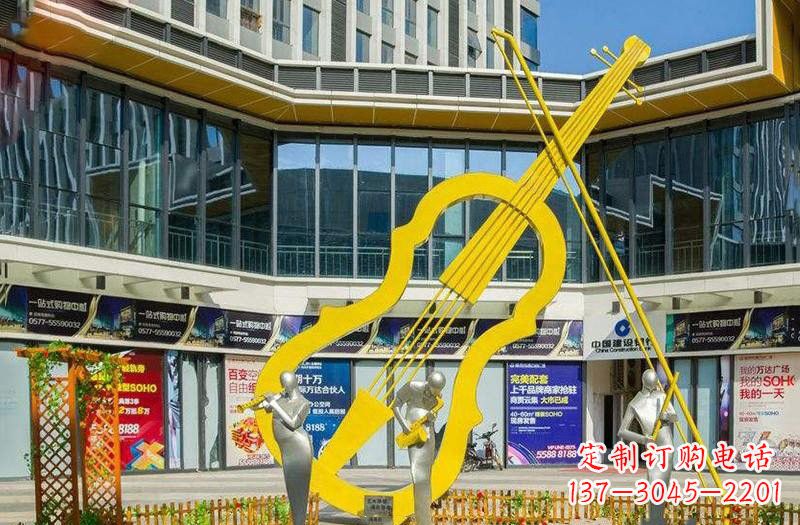 威海不锈钢抽象大提琴雕塑