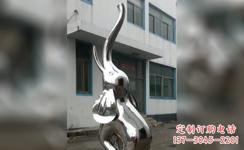 威海精致的不锈钢大象雕塑