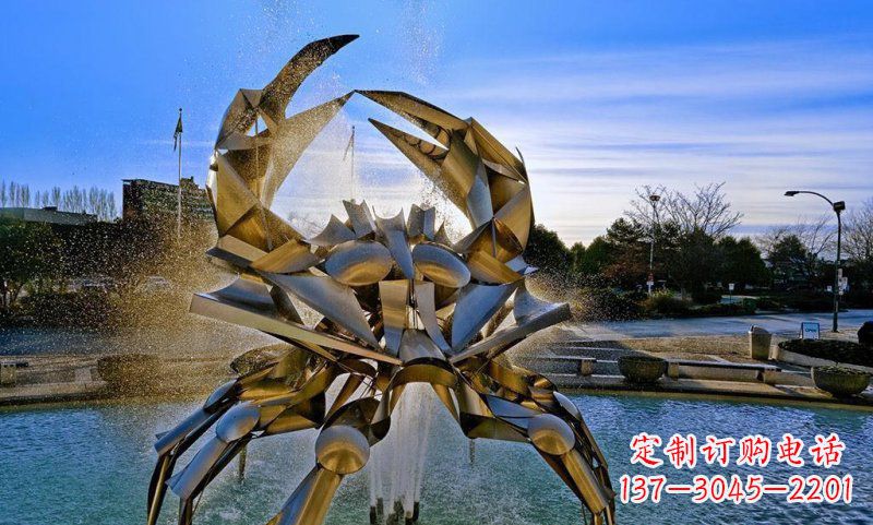 威海不锈钢抽象大型螃蟹雕塑