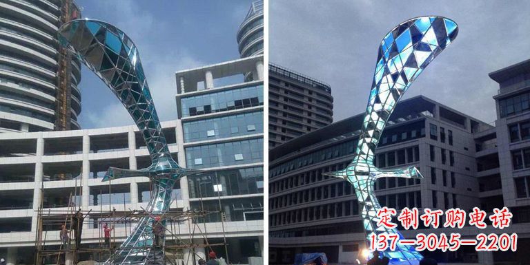 威海大雁景观雕塑——精美不锈钢艺术品