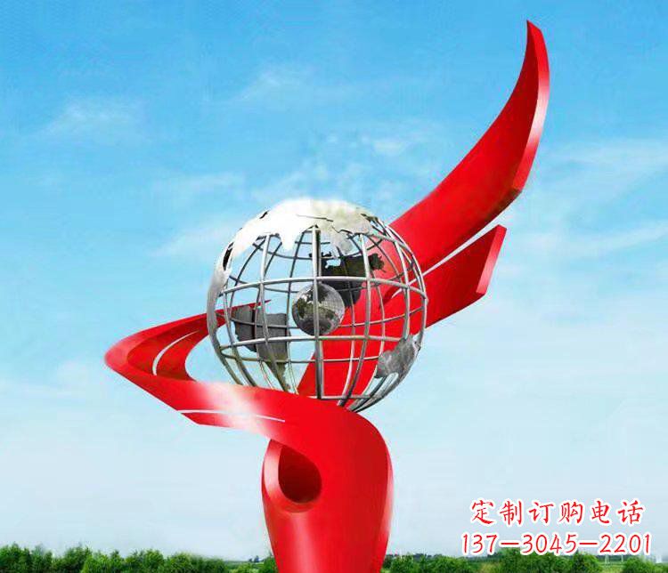威海不锈钢抽象地球雕塑 (2)