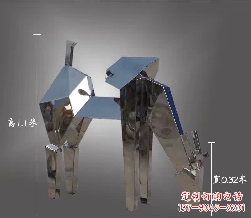 威海不锈钢动物雕塑——鹿