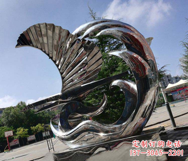 威海不锈钢抽象帆船雕塑1