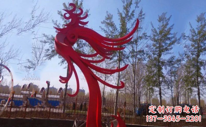 威海不锈钢凤凰雕塑——象征着美丽与力量