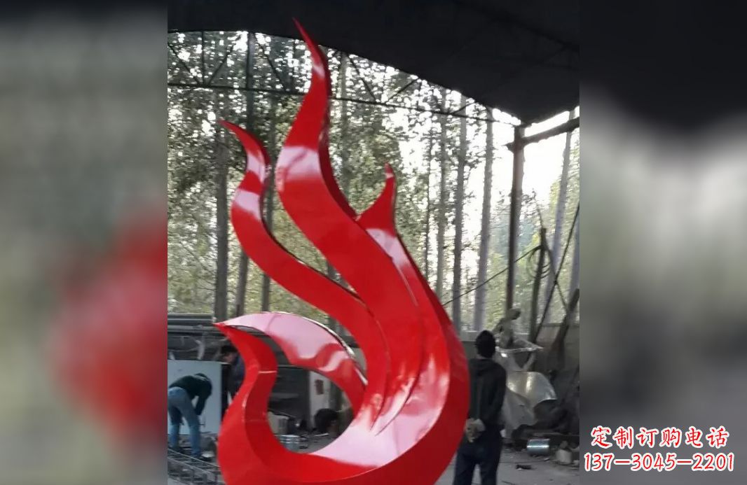威海不锈钢抽象凤凰雕塑 (6)
