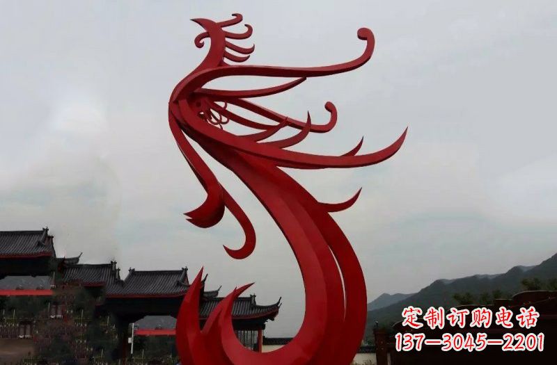 威海不锈钢抽象凤凰雕塑222