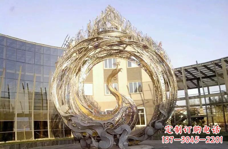 威海不锈钢凤凰涅槃雕塑