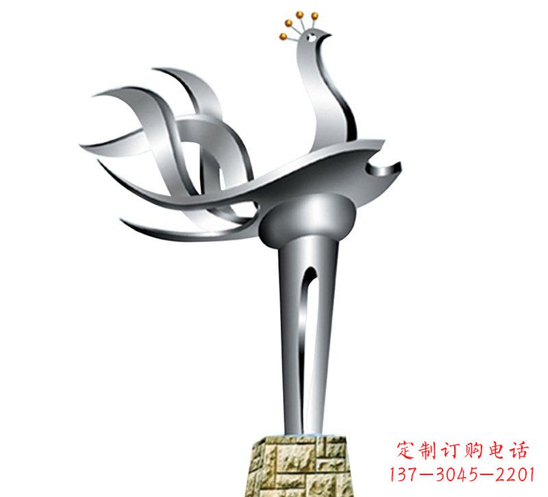 威海不锈钢凤凰雕塑——精致的艺术之作
