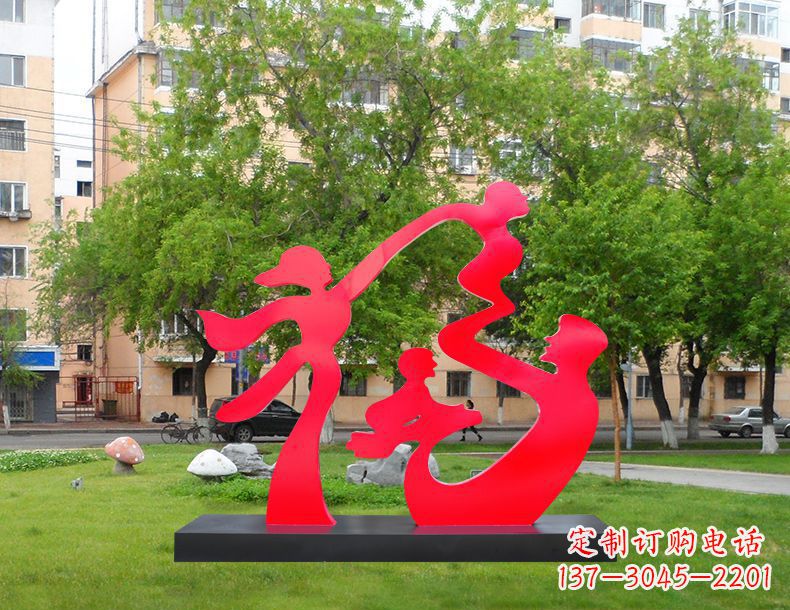 威海不锈钢福字雕塑