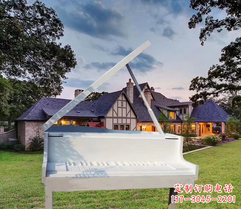 威海不锈钢抽象钢琴雕塑广场景观雕塑