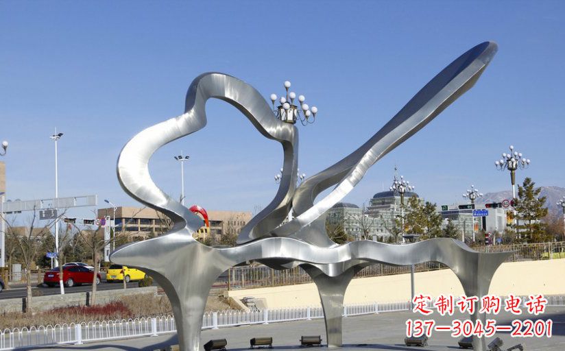 威海不锈钢抽象钢琴广场雕塑