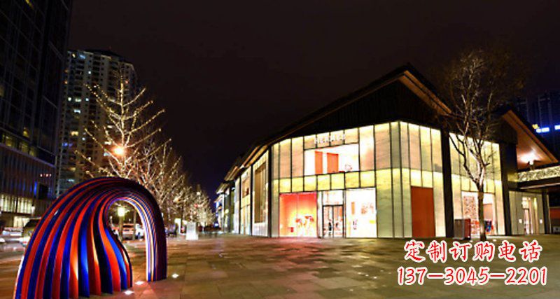 威海不锈钢拱门雕塑——点缀街边景观