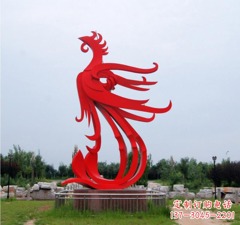 威海不锈钢凤凰雕塑绚丽多彩的艺术之美