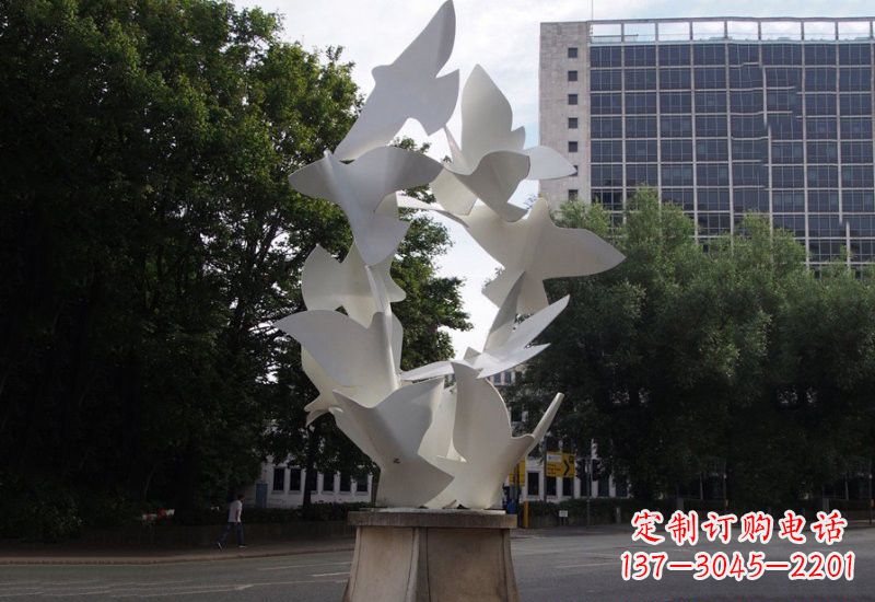 威海不锈钢抽象和平鸽雕塑