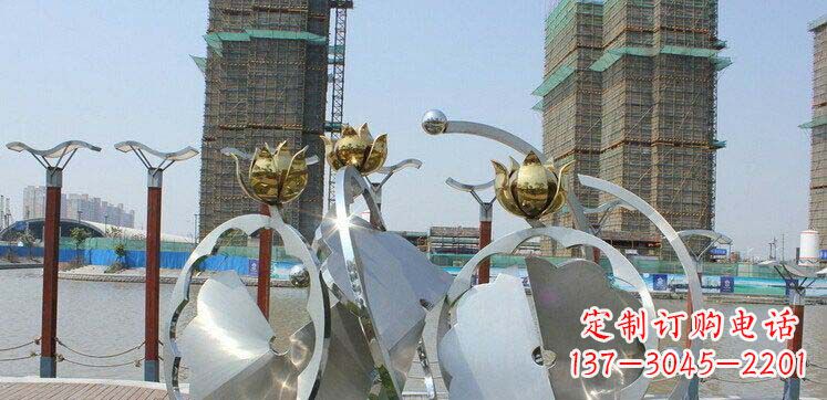 威海不锈钢荷叶雕塑——缔造经典之美