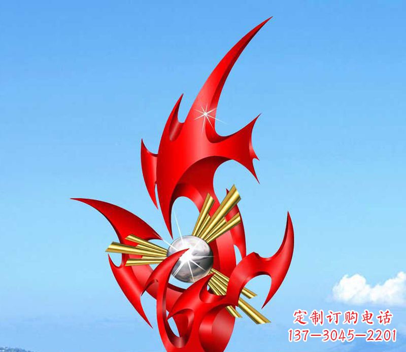 威海不锈钢火苗雕塑