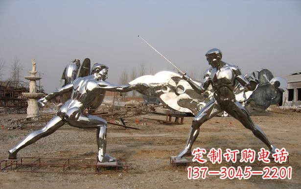 威海不锈钢雕刻的运动员雕塑