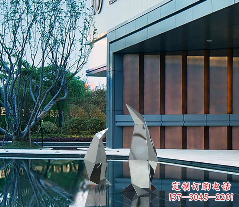 威海不锈钢企鹅雕塑一件来自大自然的艺术品