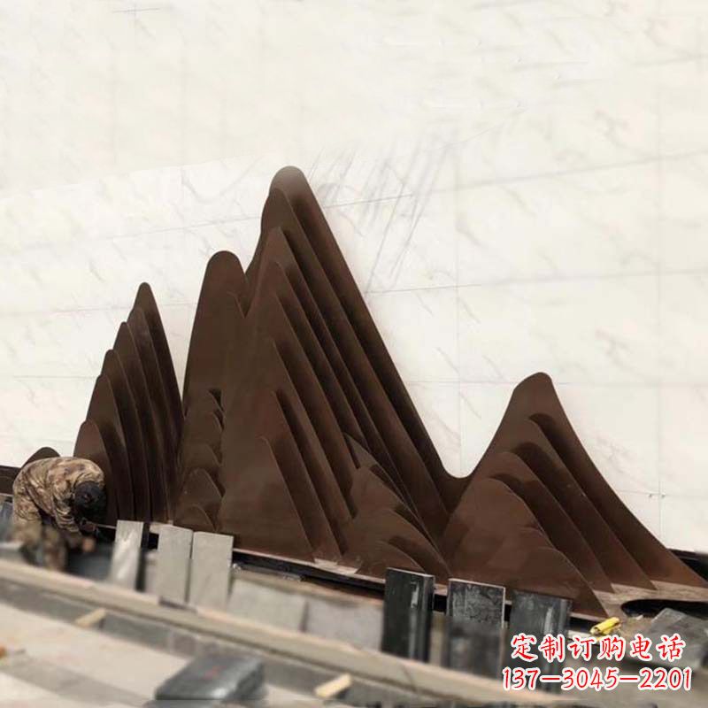威海精美不锈钢假山雕塑