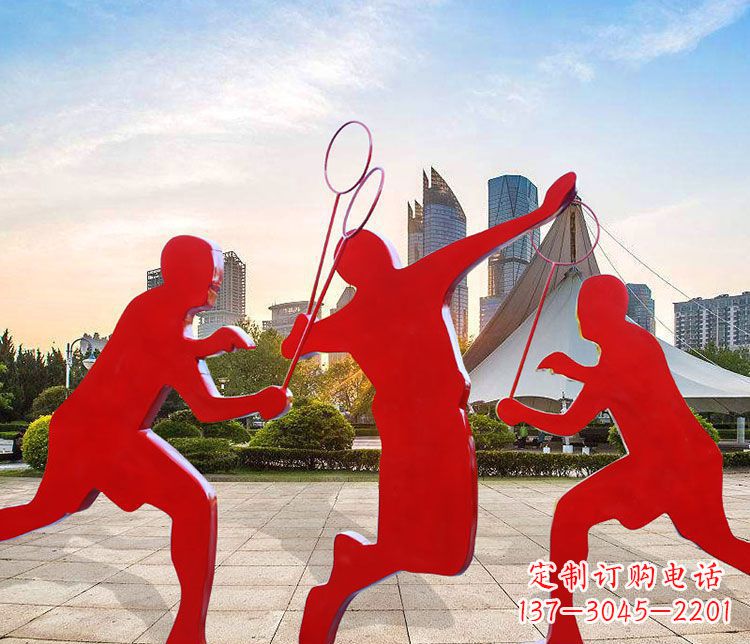 威海羽毛球雕塑以不锈钢为原料的精美艺术品