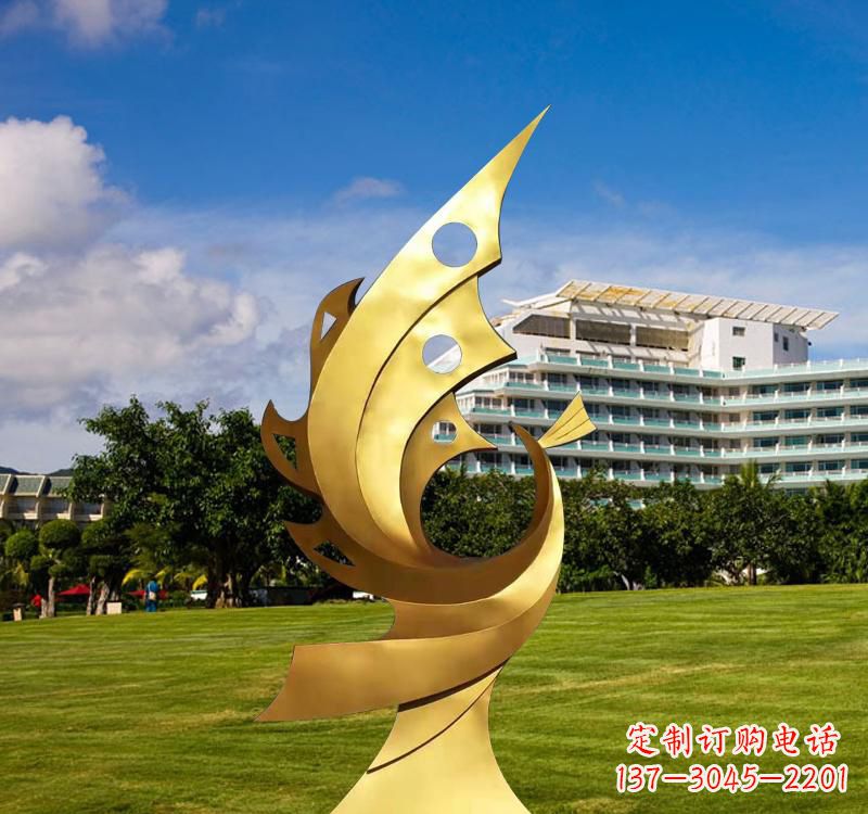 威海不锈钢凤凰雕塑精致而古典