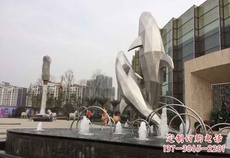 威海海豚雕塑——从不锈钢抽象块面到精美的艺术品