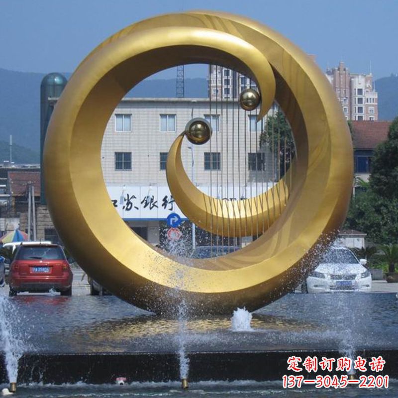 威海不锈钢喷泉雕塑美丽与宁静