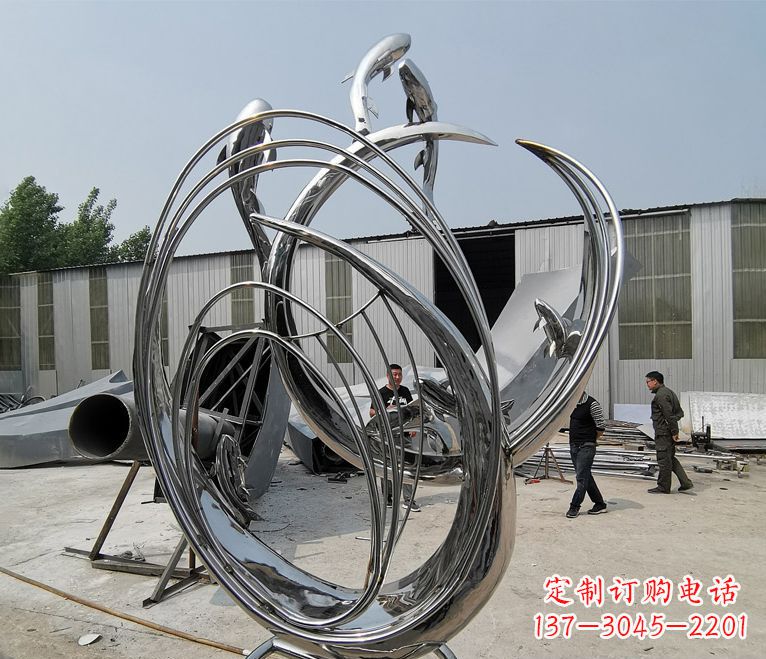 威海精美不锈钢跃龙门雕塑