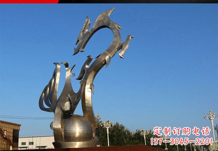 威海不锈钢龙凤雕塑艺术精美的精品