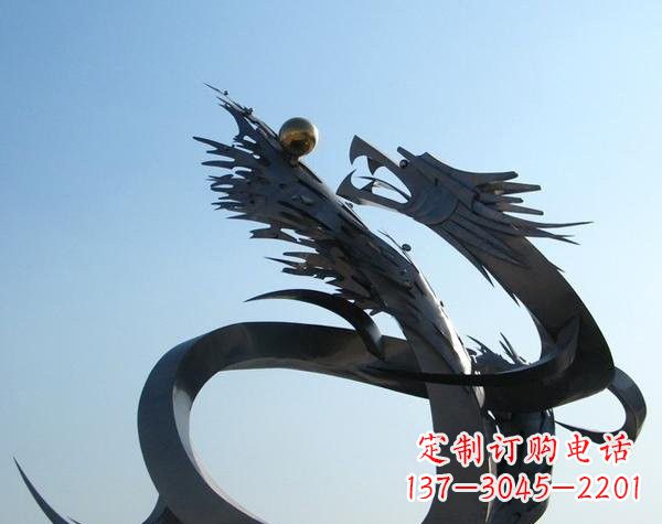 威海不锈钢龙雕塑精美雕刻,灵动灵气
