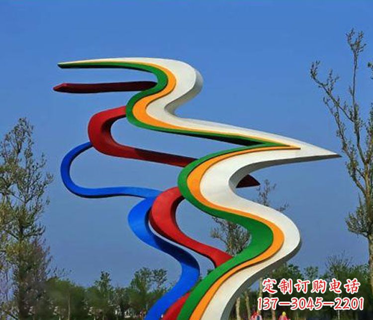 威海精美不锈钢飘带雕塑
