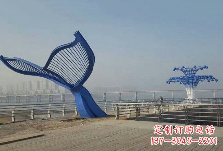 威海不锈钢鲸鱼雕塑