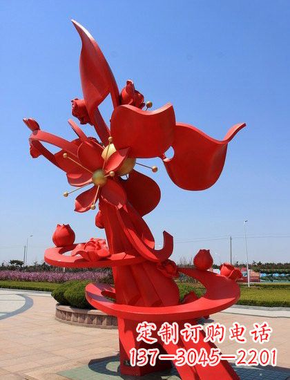 威海不锈钢石榴花雕塑艺术与美学的完美结合