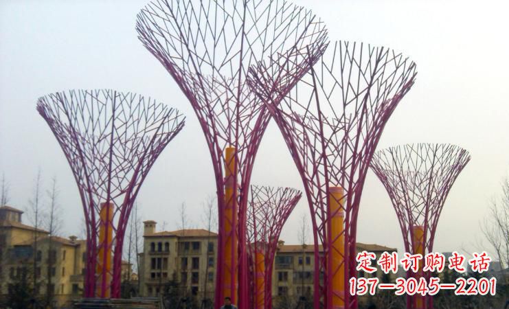 威海不锈钢树枝雕塑——点缀城市景观