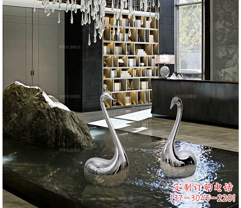 威海精致的不锈钢天鹅雕塑