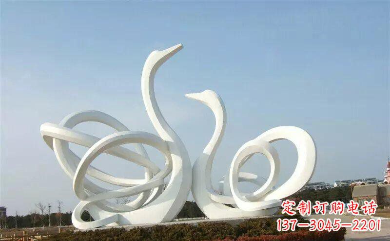 威海不锈钢抽象天鹅雕塑 (4)
