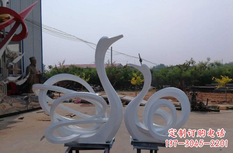 威海精美不锈钢天鹅雕塑