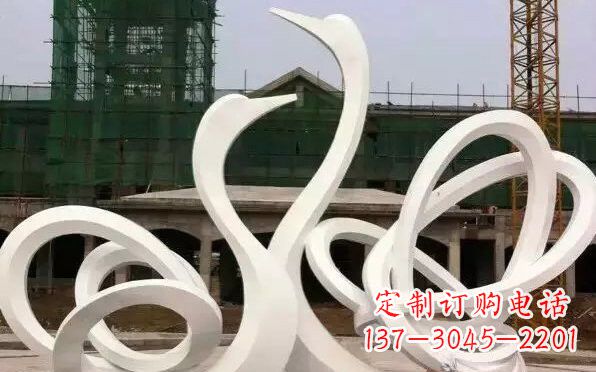 威海不锈钢天鹅雕塑美丽而优雅
