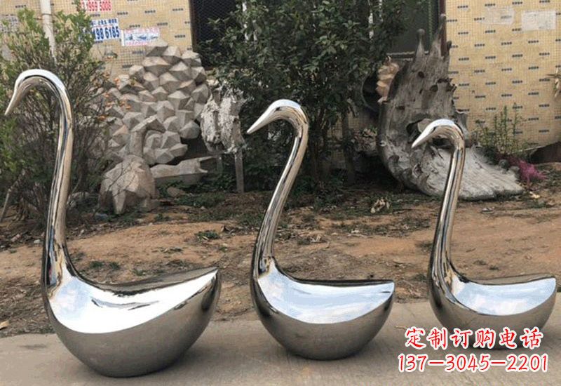 威海不锈钢制作的天鹅雕塑