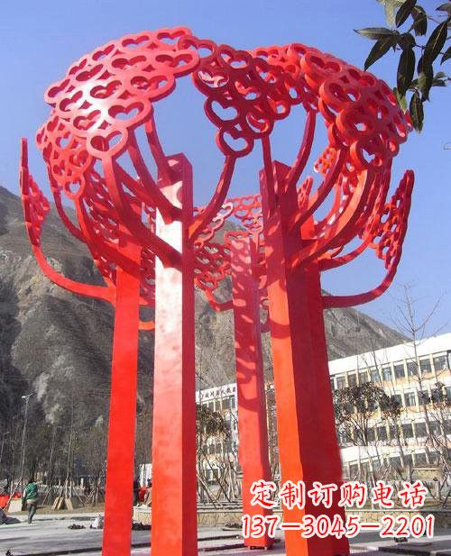 威海不锈钢树叶雕塑