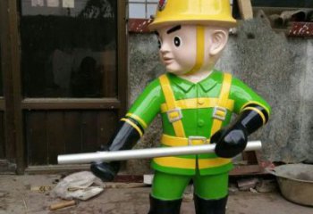 威海玻璃钢消防员雕塑——让爱与勇气永恒