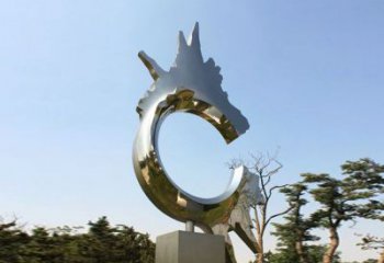 威海不锈钢抽象龙头雕塑