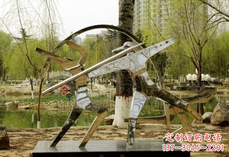 威海不锈钢运动员雕塑
