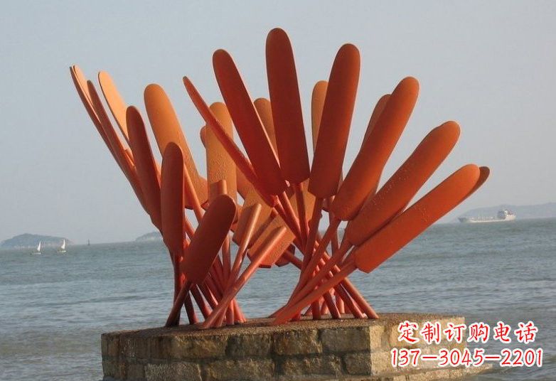 威海不锈钢船桨雕塑经典的海洋景观