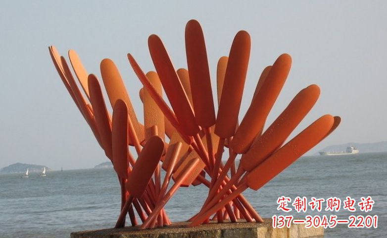 威海精美不锈钢船桨雕塑